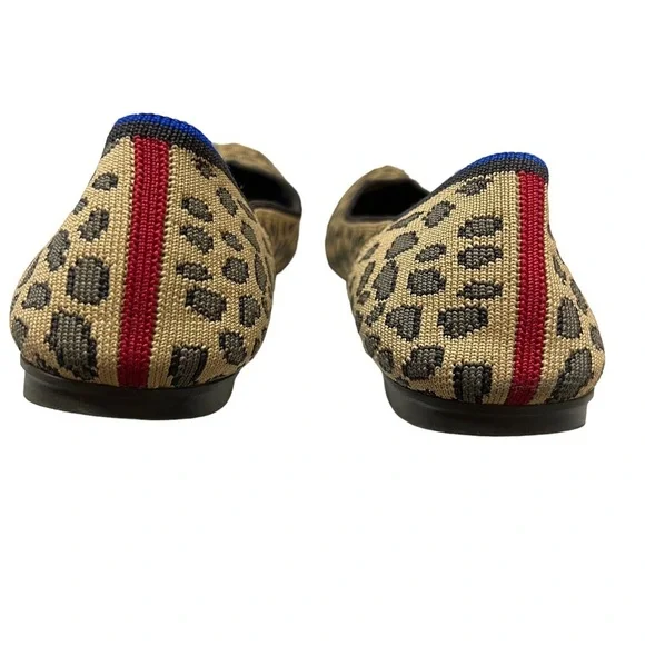 Rothy’s The Flat Round Toe Leopard Print Ballet Flats 8.5